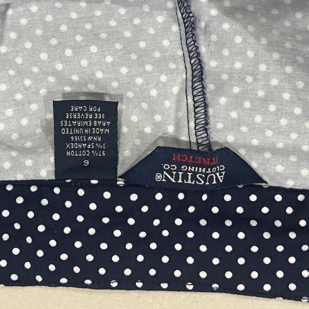 Austin Clothing Co. Navy and White Polka Dot Pant